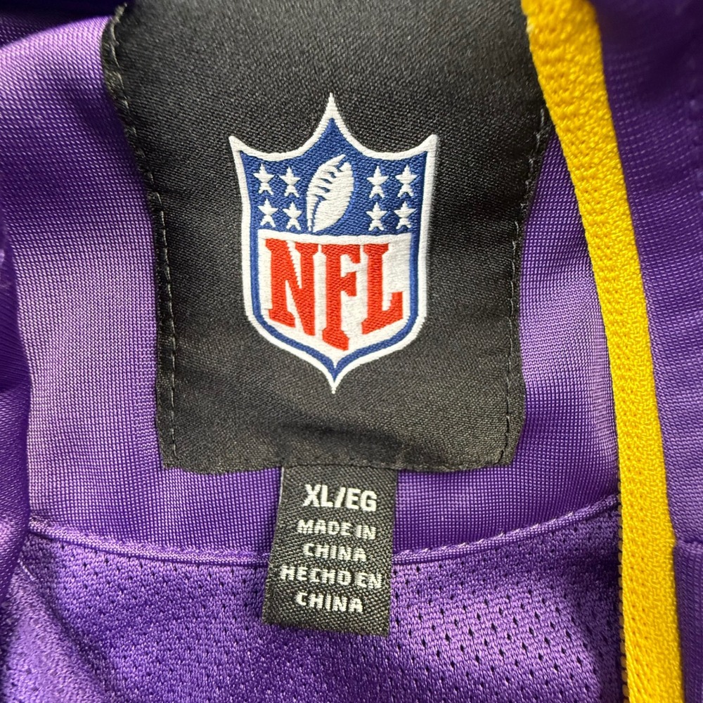 NFL Minnesota Vikings Mens XL Quarter Zip Pullover Jacket Purple Gray Colorblock - Picture 4 of 6